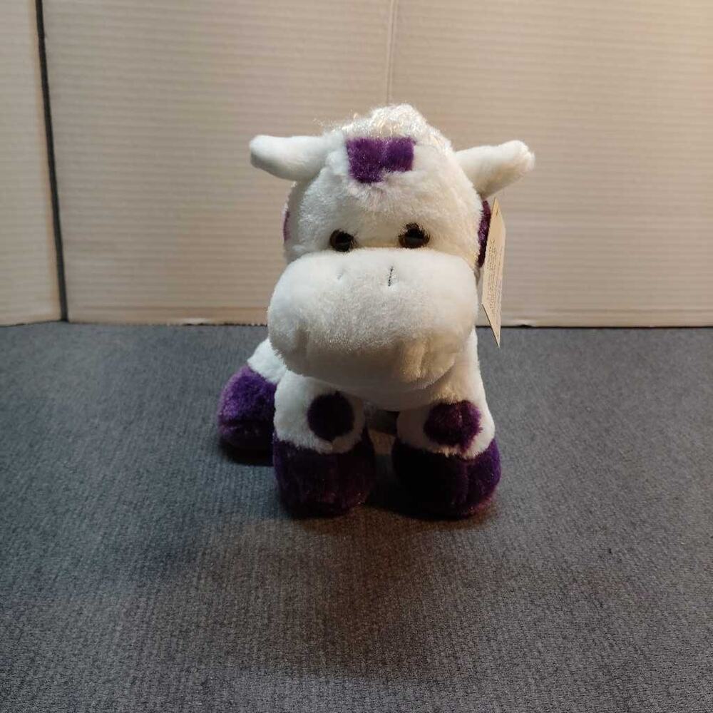 Vermont Stephie The Cow Plush Stuffed Animal White Purple Spots 2010 Toy